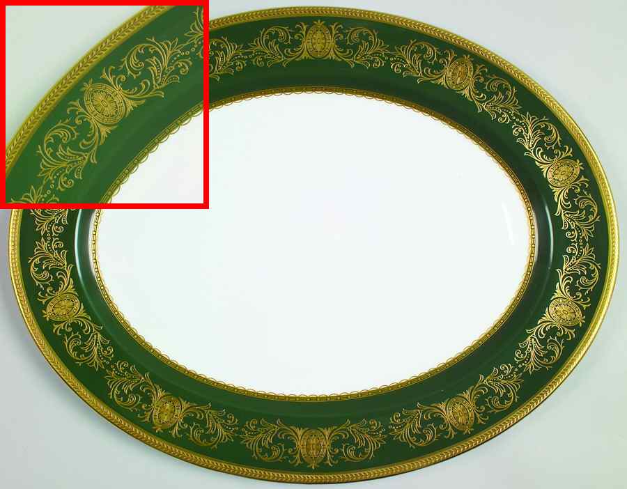 Imperial Laurel Green 15" Oval Serving Platter by John  Aynsley & Sons-1