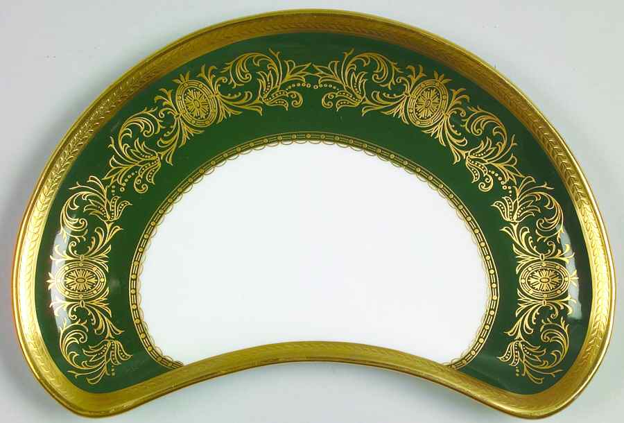 Imperial Laurel Green Crescent Salad Plate by John  Aynsley & Sons-1