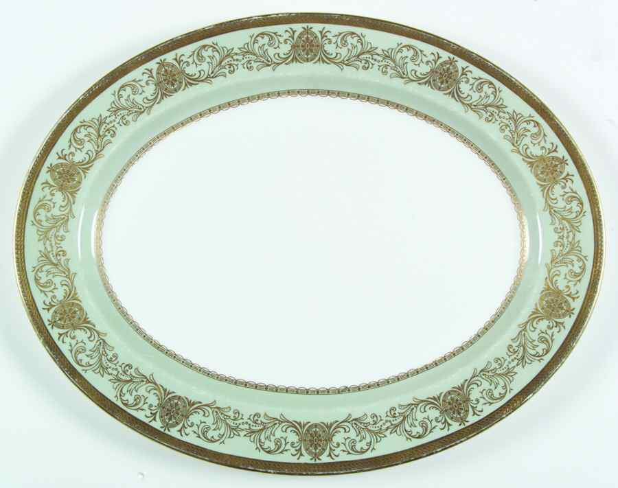 Imperial Nile Green 15" Oval Serving Platter by John  Aynsley & Sons-1