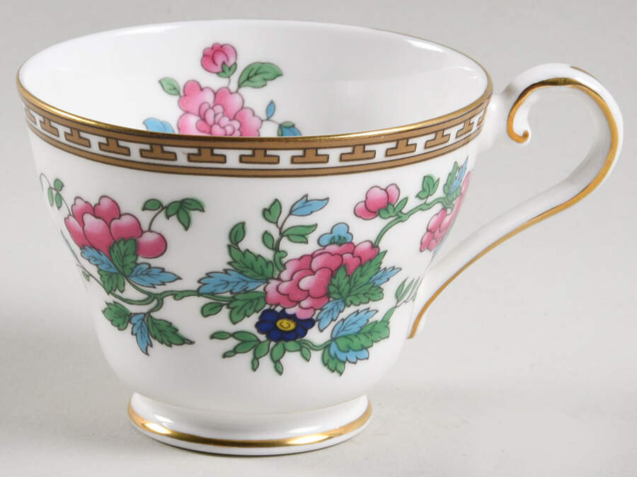 Indian Tree (Gold Trim, Gold Key, Smooth) Footed Cup by John  Aynsley & Sons-1