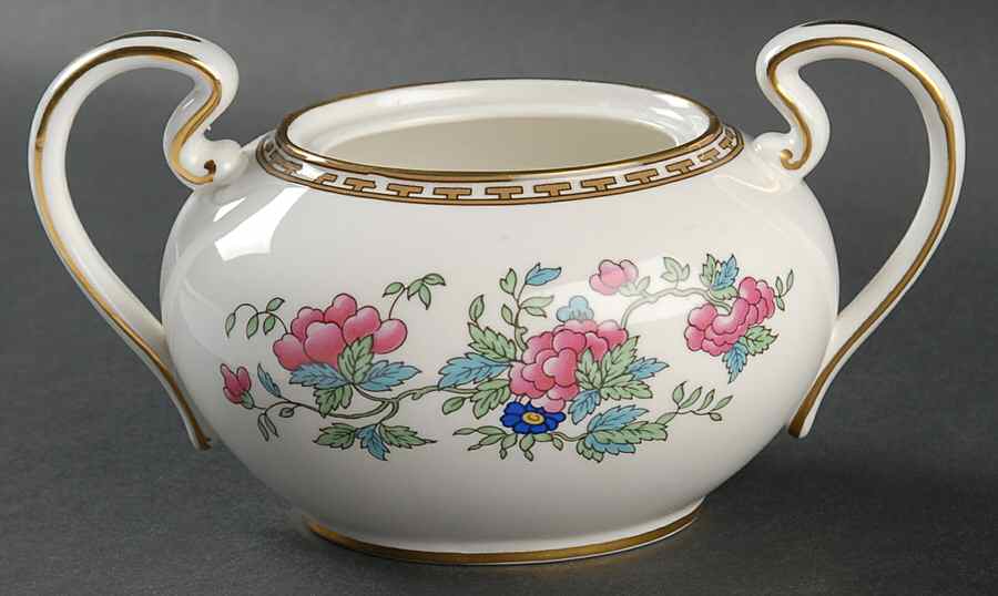Indian Tree (Gold Trim, Gold Key, Smooth) Sugar Bowl No Lid by John  Aynsley & Sons-1