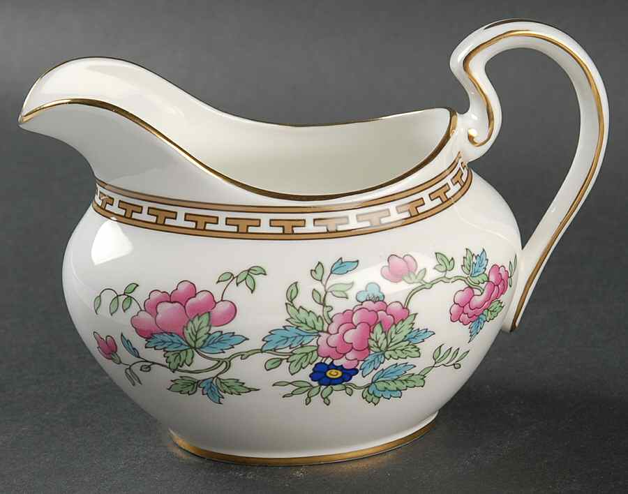 Indian Tree (Gold Trim, Gold Key, Smooth) Creamer by John  Aynsley & Sons-1