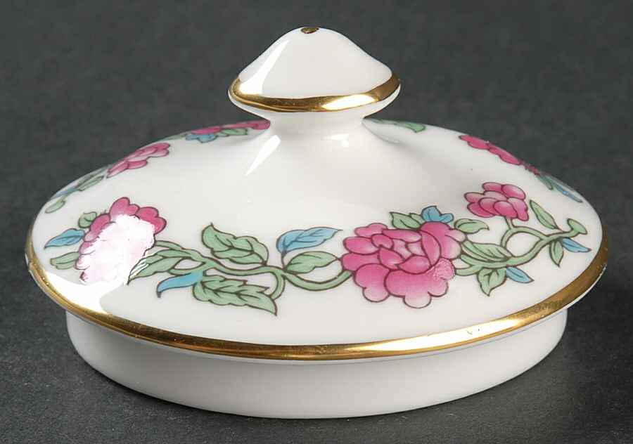 Indian Tree (Gold Trim, Gold Key, Smooth) Lid for Sugar Bowl by John  Aynsley & Sons-1