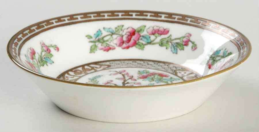 Indian Tree (Green Trim, Gold Key, Smooth) Fruit/Dessert (Sauce) Bowl by John  Aynsley & Sons-1