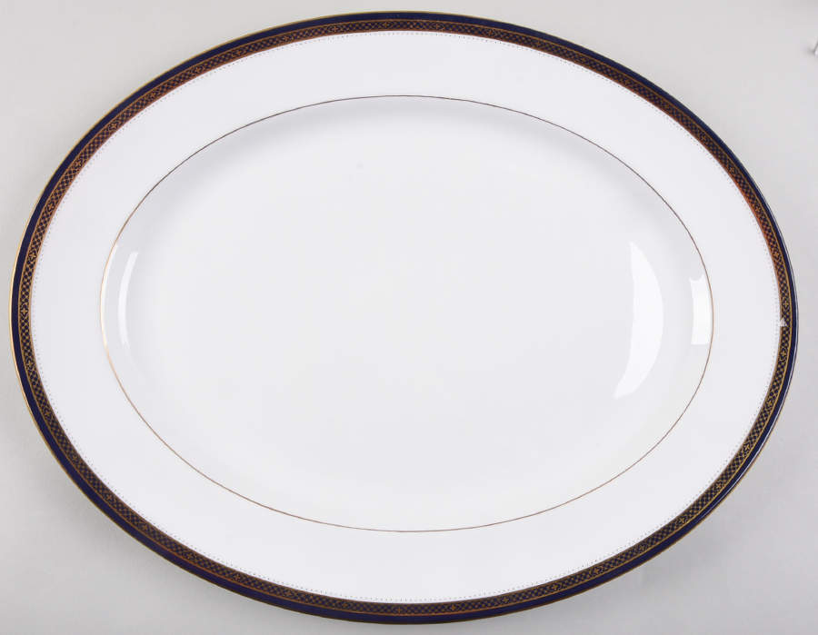 Jubilee Cobalt Blue 15" Oval Serving Platter by John  Aynsley & Sons-1