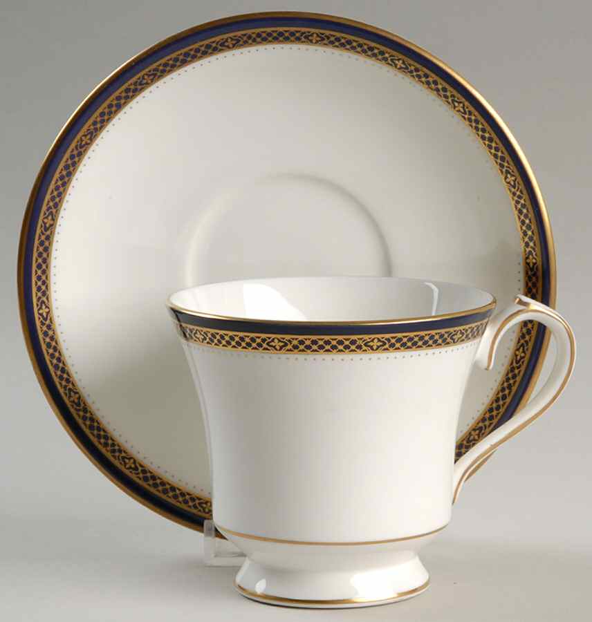 Jubilee Cobalt Blue Footed Cup & Saucer Set by John  Aynsley & Sons-1