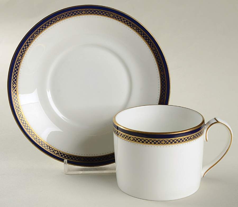 Jubilee Cobalt Blue Flat Cup & Saucer Set by John  Aynsley & Sons-1