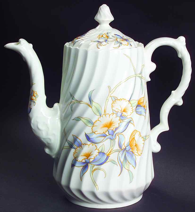 Just Orchids Coffee Pot & Lid by John  Aynsley & Sons-1