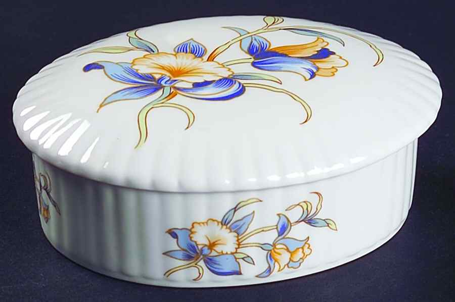 Just Orchids Oval Box & Lid by John  Aynsley & Sons-1