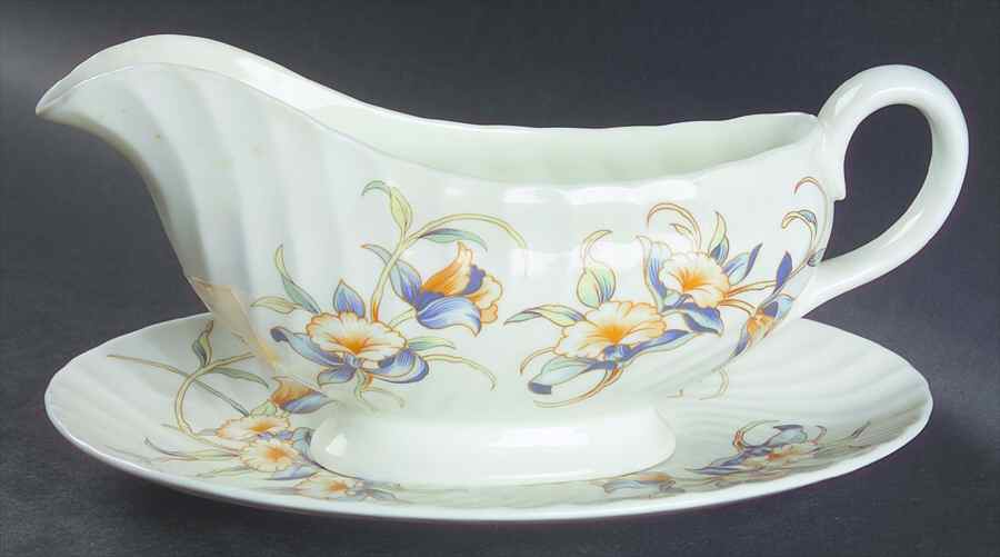 Just Orchids Gravy Boat & Underplate by John  Aynsley & Sons-1