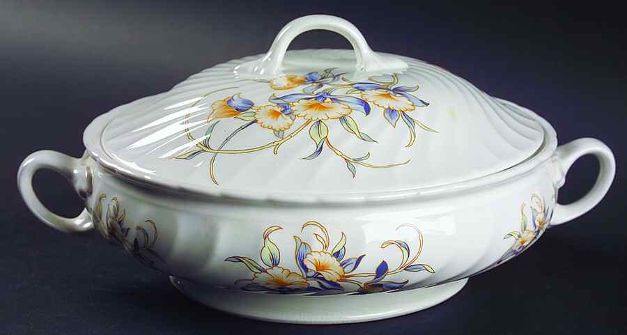 Just Orchids Round Covered Vegetable by John  Aynsley & Sons-1