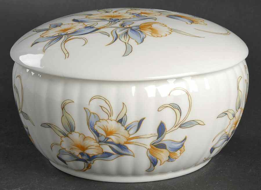 Just Orchids Round Box & Lid by John  Aynsley & Sons-1