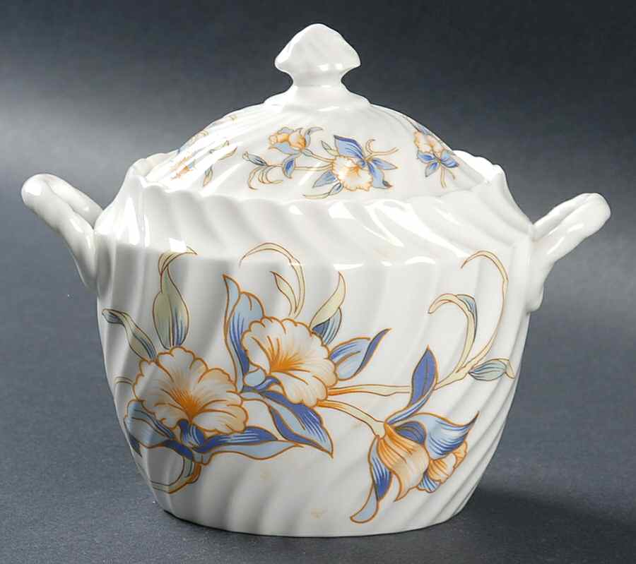 Just Orchids Sugar Bowl & Lid by John  Aynsley & Sons-1