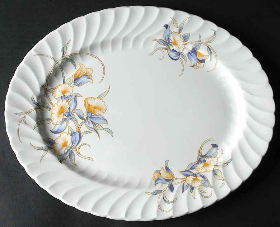 Just Orchids 13" Oval Serving Platter by John  Aynsley & Sons-1
