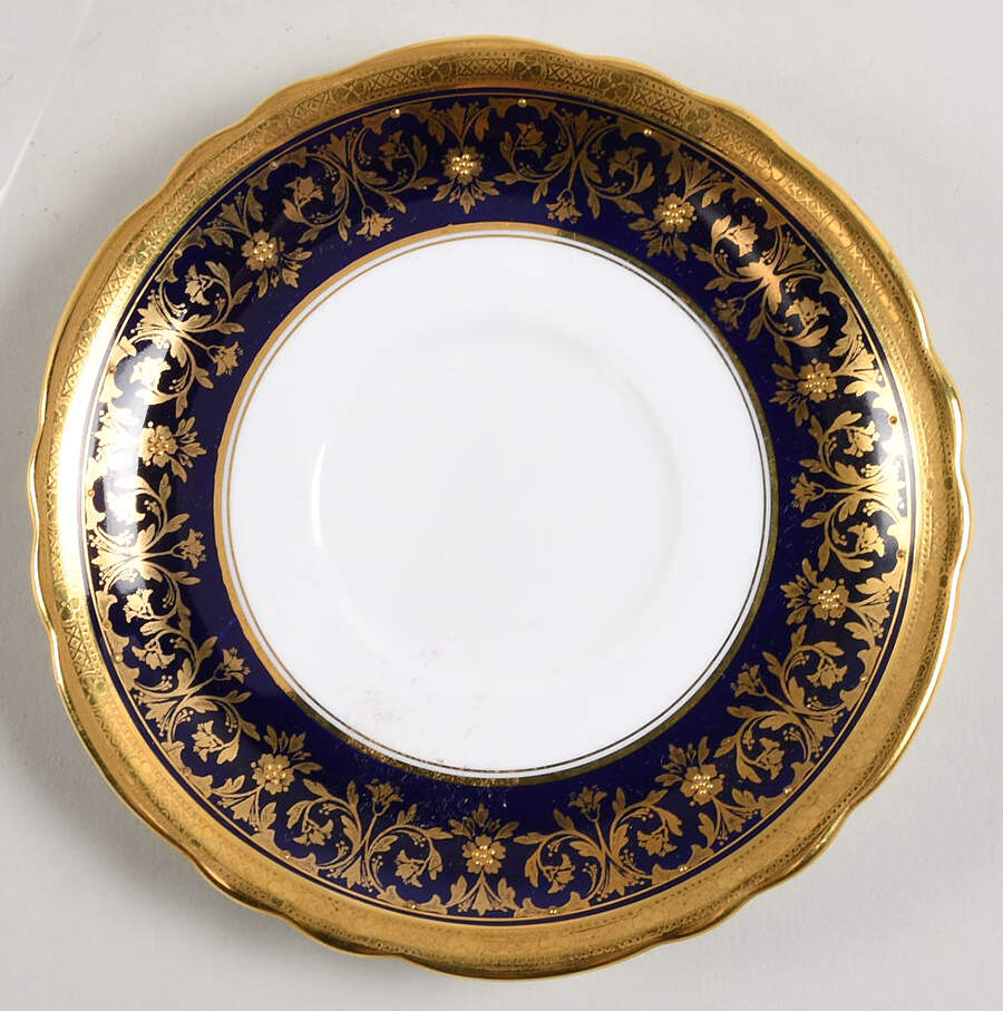 Kenilworth Cobalt Blue (Scalloped) Saucer for Footed Cup by John  Aynsley & Sons-1