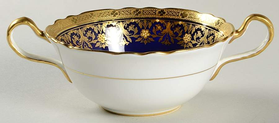 Kenilworth Cobalt Blue (Scalloped) Flat Cream Soup Bowl by John  Aynsley & Sons-1