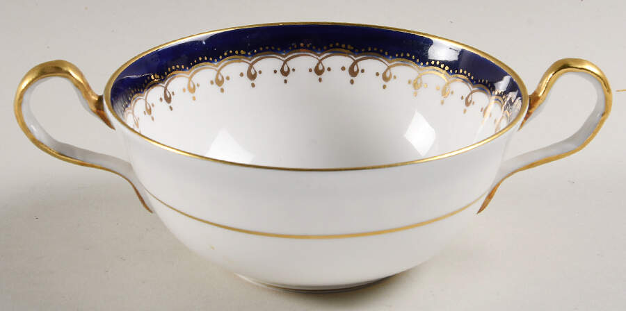 Laurette Cobalt Blue Flat Cream Soup Bowl by John  Aynsley & Sons-1