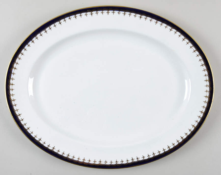 Laurette Cobalt Blue 16" Oval Serving Platter by John  Aynsley & Sons-1