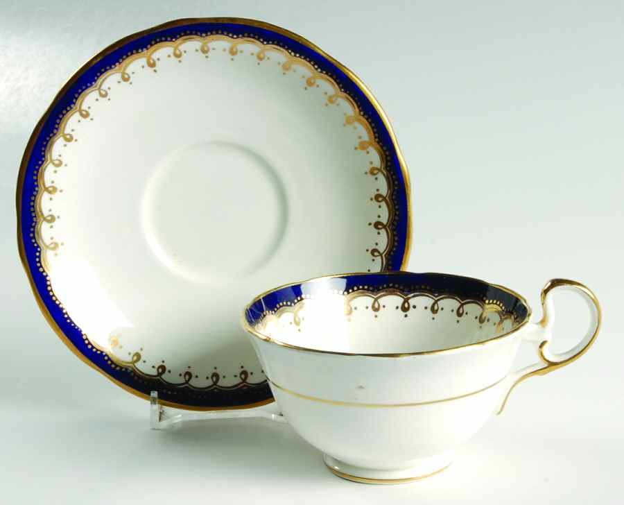 Laurette Cobalt Blue Footed Cup & Saucer Set by John  Aynsley & Sons-1