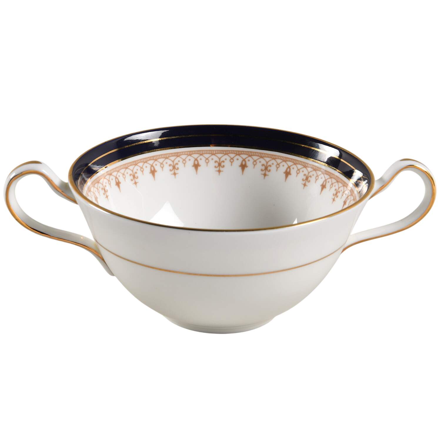 Leighton Cobalt (Smooth) Flat Cream Soup Bowl by John  Aynsley & Sons-1
