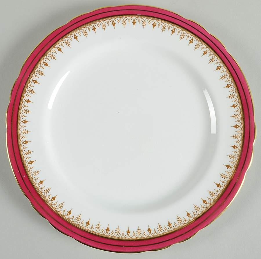 Durham Maroon (Scalloped, Not Encrusted) Luncheon Plate by John  Aynsley & Sons-1
