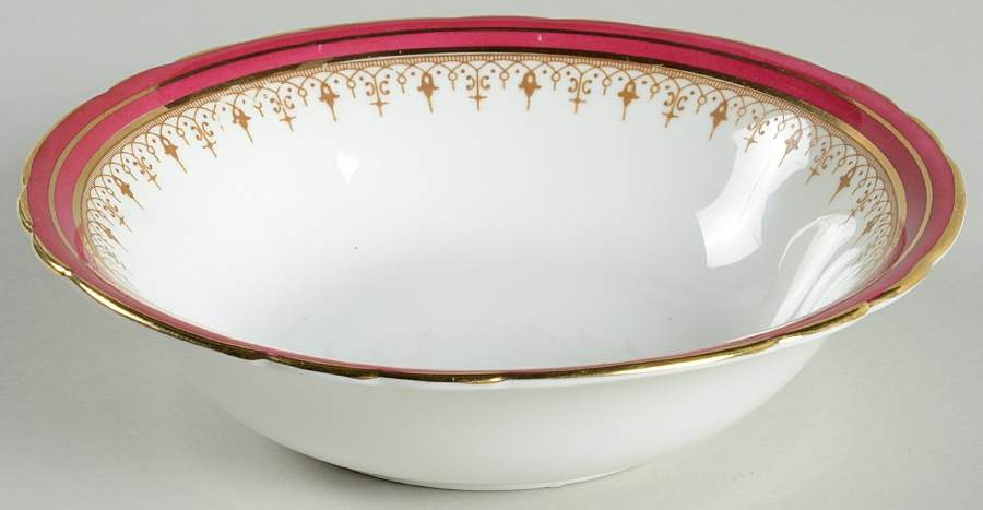 Durham Maroon (Scalloped, Not Encrusted) Coupe Cereal Bowl by John  Aynsley & Sons-1