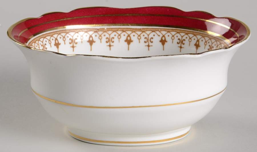 Durham Maroon (Scalloped, Not Encrusted) Mini Open Sugar Bowl by John  Aynsley & Sons-1