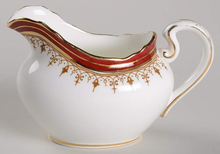 Durham Maroon (Scalloped, Not Encrusted) Mini Creamer by John  Aynsley & Sons-1