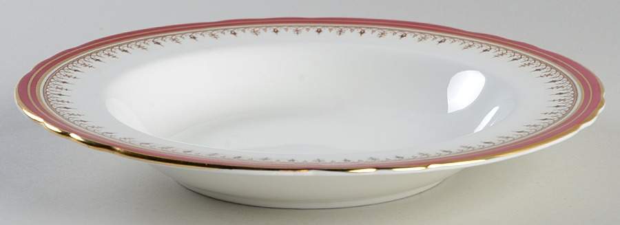 Durham Maroon (Scalloped, Not Encrusted) Large Rim Soup Bowl by John  Aynsley & Sons-1