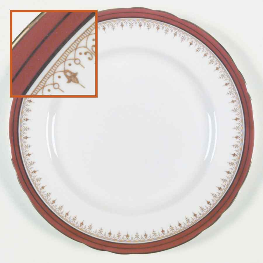Durham Maroon (Scalloped, Not Encrusted) Dinner Plate by John  Aynsley & Sons-1