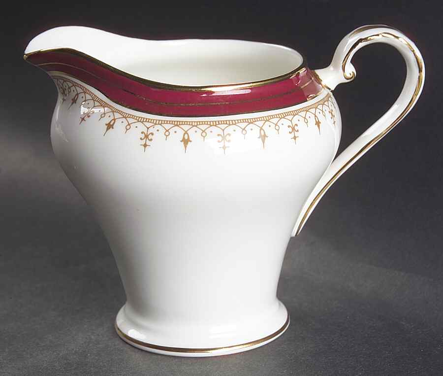 Durham Maroon (Scalloped, Not Encrusted) Creamer by John  Aynsley & Sons-1