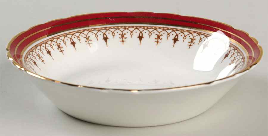 Durham Maroon (Scalloped, Not Encrusted) Fruit/Dessert (Sauce) Bowl by John  Aynsley & Sons-1