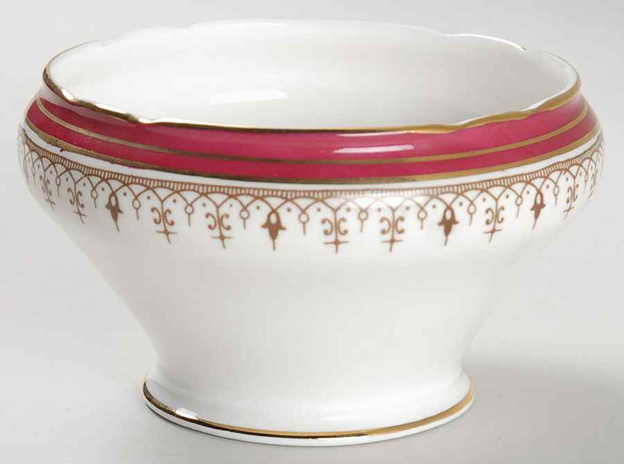 Durham Maroon (Scalloped, Not Encrusted) Open Sugar Bowl by John  Aynsley & Sons-1