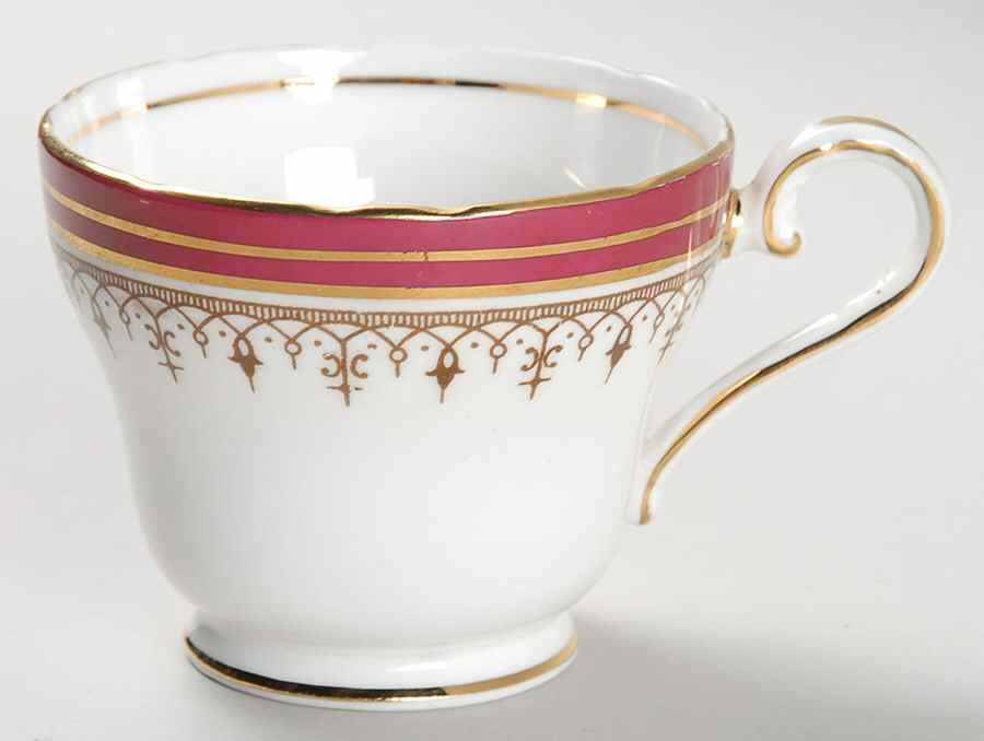 Durham Maroon (Scalloped, Not Encrusted) Footed Demitasse Cup by John  Aynsley & Sons-1