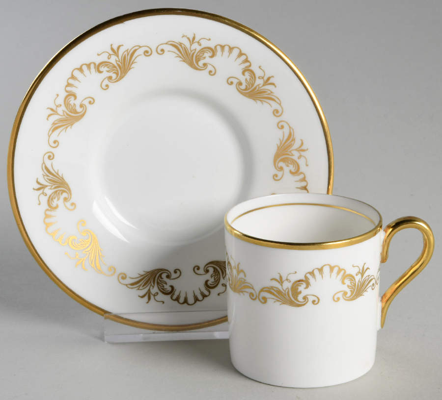 Louis XV (Smooth) Flat Demitasse Cup & Saucer Set by John  Aynsley & Sons-1