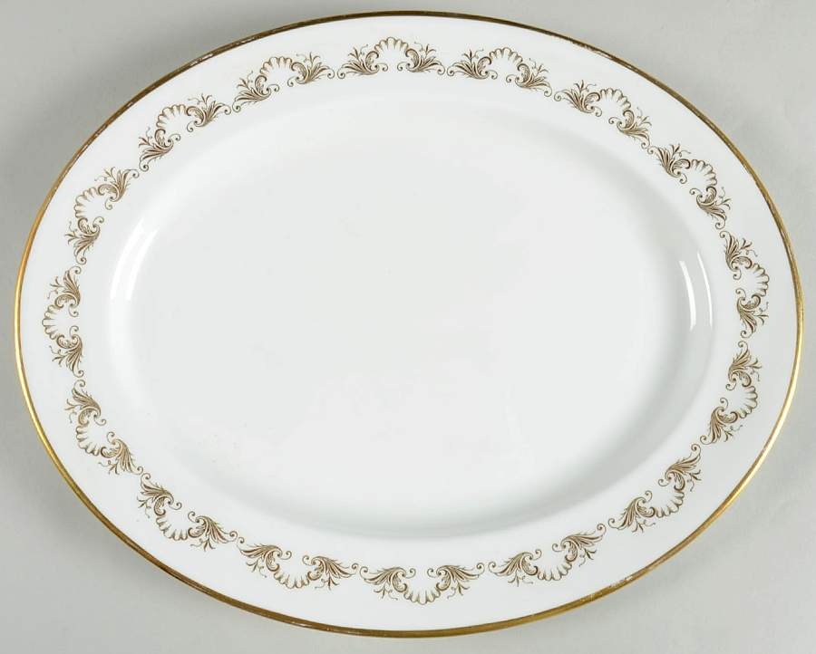 Louis XV (Smooth) 13" Oval Serving Platter by John  Aynsley & Sons-1