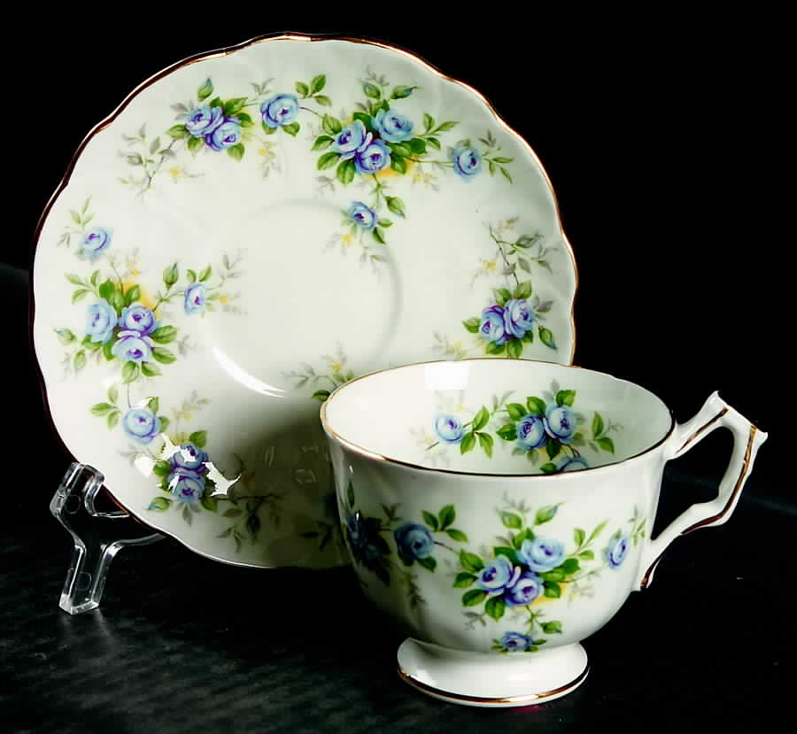 Marine Rose Footed Cup & Saucer Set by John  Aynsley & Sons-1
