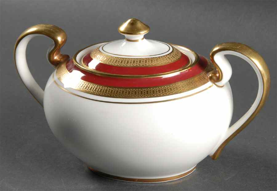 Marone Royale Sugar Bowl & Lid by John  Aynsley & Sons-1