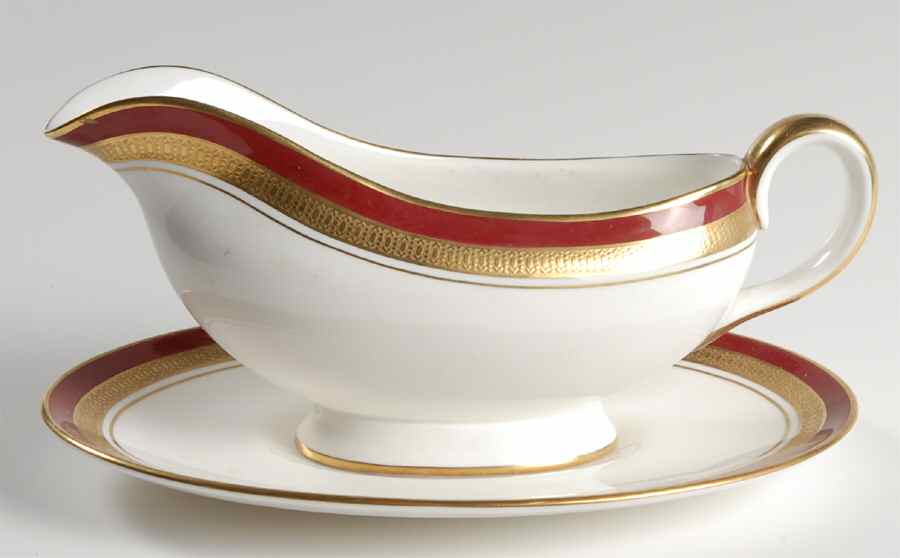 Marone Royale Gravy Boat & Underplate by John  Aynsley & Sons-1