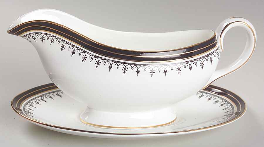 Midnight Gravy Boat & Underplate by John  Aynsley & Sons-1