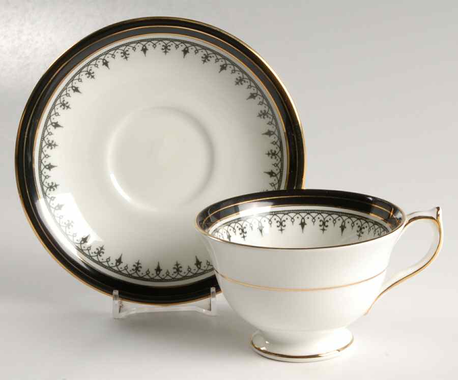 Midnight Footed Cup & Saucer Set by John  Aynsley & Sons-1