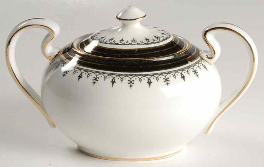 Midnight Sugar Bowl & Lid by John  Aynsley & Sons-1