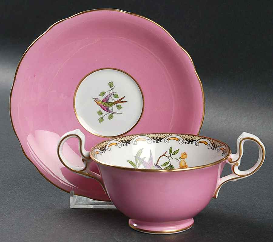 Mikado Footed Bouillon Cup & Saucer by John  Aynsley & Sons-1