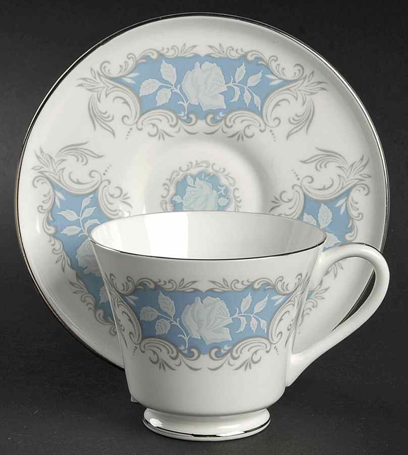 Moonlight Rose Footed Cup & Saucer Set by John  Aynsley & Sons-1