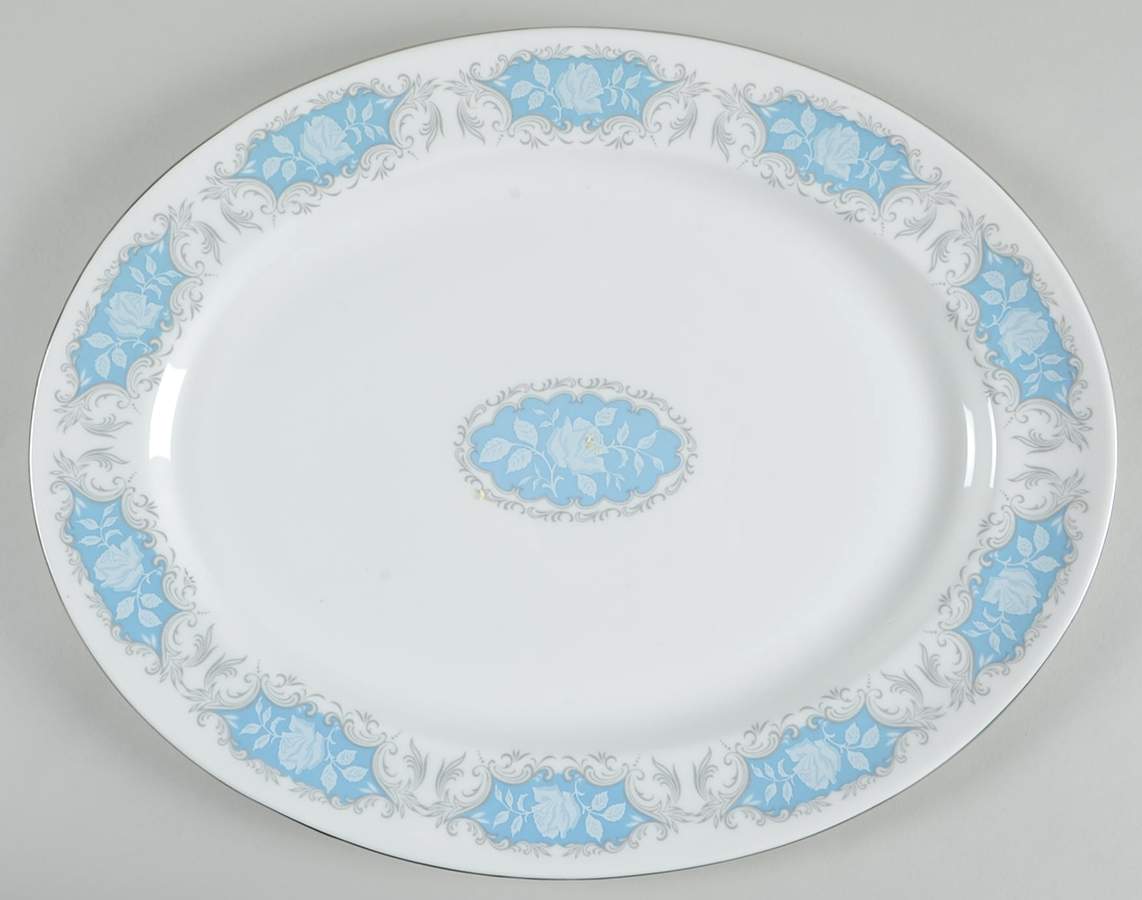 Moonlight Rose 15" Oval Serving Platter by John  Aynsley & Sons-1
