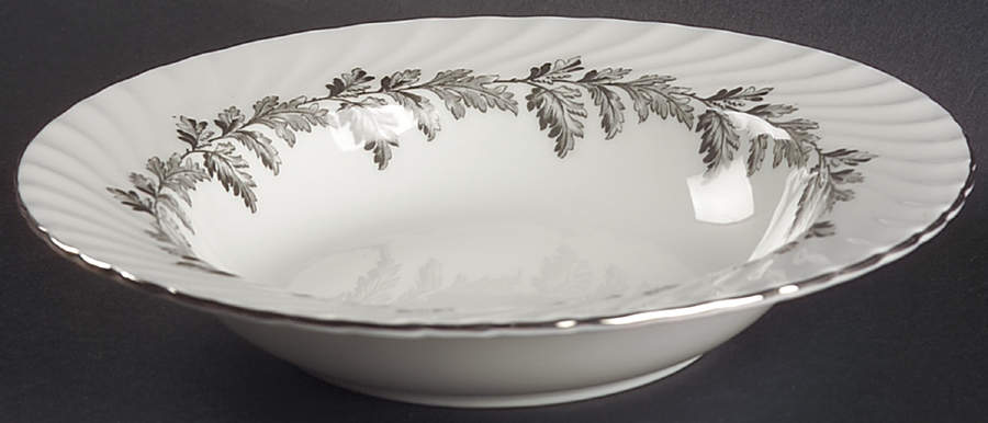 Oak Leaf Gray (Fluted) Rim Soup Bowl by John  Aynsley & Sons-1