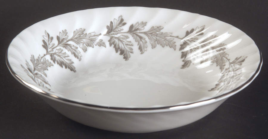 Oak Leaf Gray (Fluted) Fruit/Dessert (Sauce) Bowl by John  Aynsley & Sons-1