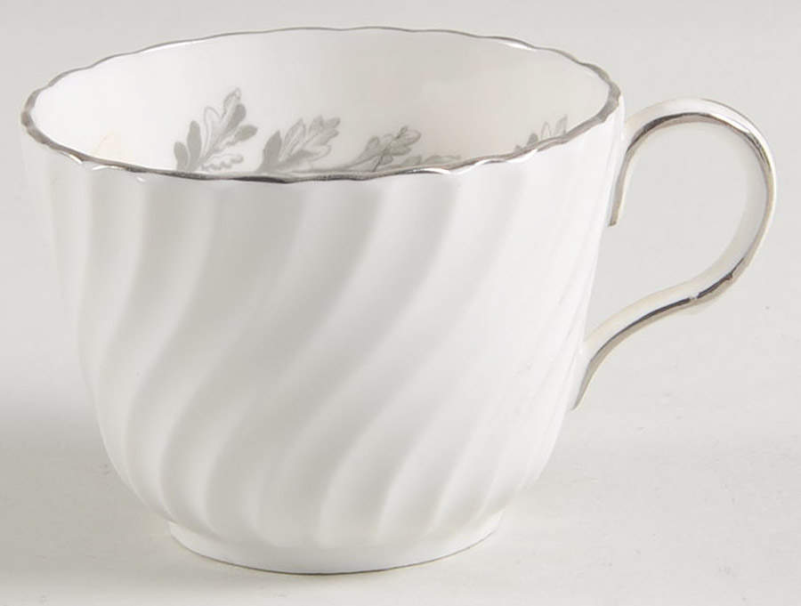 Oak Leaf Gray (Fluted) Flat Demitasse Cup by John  Aynsley & Sons-1