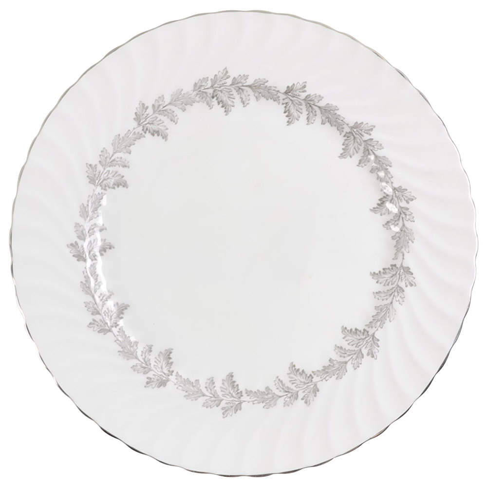 Oak Leaf Gray (Fluted) Dinner Plate by John  Aynsley & Sons-1