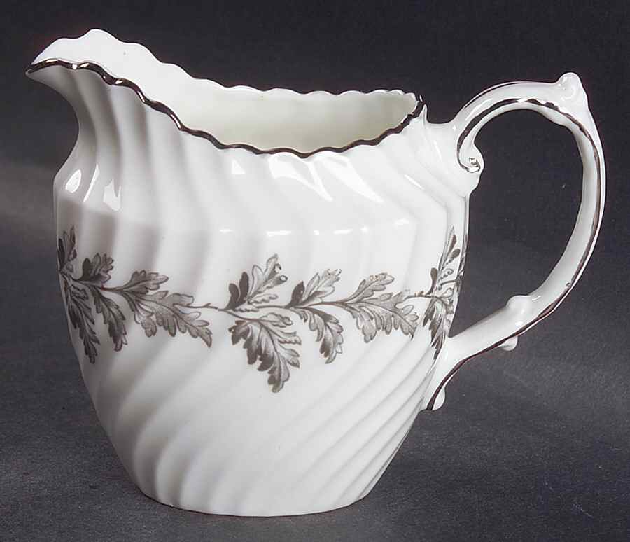Oak Leaf Gray (Fluted) Creamer by John  Aynsley & Sons-1